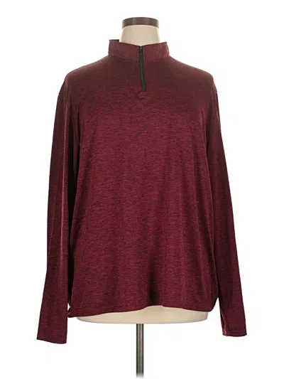 Pre-owned Real Essentials Long Sleeve Turtleneck In Burgundy