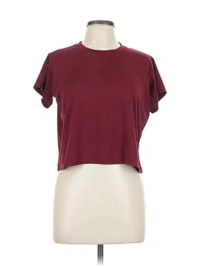 Pre-owned Real Essentials Short Sleeve T-shirt In Burgundy
