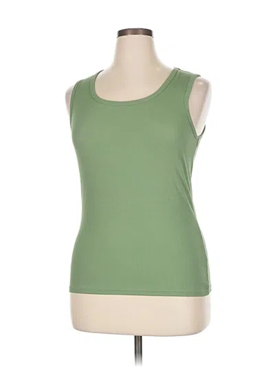 Pre-owned Real Essentials Tank Top Green Strapless Neckline Tops