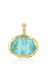 Real Fine Studio 14k Yellow Gold Golden Hour Charm In Seafoam In Blue