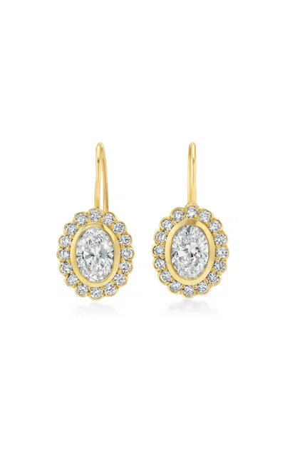 Real Fine Studio 14k Yellow Gold Heirloom Earrings In Snow In White