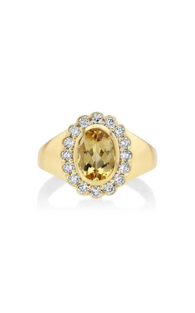 Real Fine Studio 14k Yellow Gold Heirloom Signet In Honey