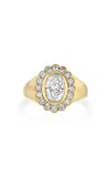 Real Fine Studio 14k Yellow Gold Heirloom Signet In Snow In White