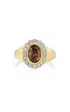 Real Fine Studio 14k Yellow Gold Heirloom Signet In Spice In Brown