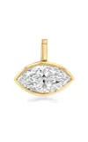 Real Fine Studio 14k Yellow Gold Marquise Real Fine Signature Bezel Drop In White