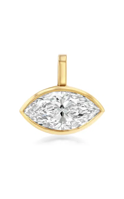 Real Fine Studio 14k Yellow Gold Marquise Real Fine Signature Bezel Drop In White