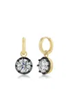 Real Fine Studio 14k Yellow Gold Mega Georgian Drops In Black Rhodium In White