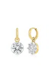 Real Fine Studio 14k Yellow Gold Mega Georgian Drops In White Rhodium
