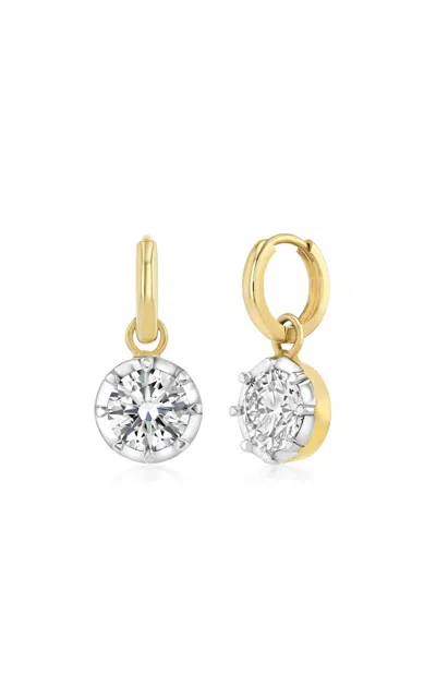 Real Fine Studio 14k Yellow Gold Mega Georgian Drops In White Rhodium