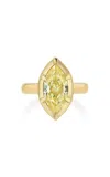 Real Fine Studio 14k Yellow Gold Mega Marquise Pinky Ring In Yellow Diamond In Yellow