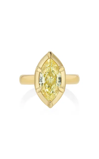 Real Fine Studio 14k Yellow Gold Mega Marquise Pinky Ring In Yellow Diamond