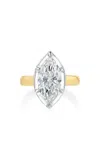 Real Fine Studio 14k Yellow Gold Mega Marquise Pinky Ring In White