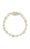 Real Fine Studio 14k Yellow Gold Mixed Form Tennis Bracelet In Yellow Gold In White