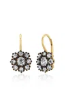 Real Fine Studio 14k Yellow Gold Old Mine Daisy Earrings In White