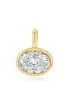 Real Fine Studio 14k Yellow Gold Oval Real Fine Signature Bezel Drop In White