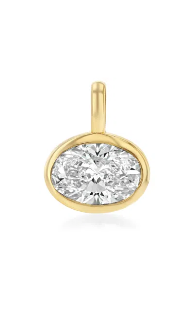 Real Fine Studio 14k Yellow Gold Oval Real Fine Signature Bezel Drop In White