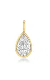Real Fine Studio 14k Yellow Gold Pear Real Fine Signature Bezel Drop In White