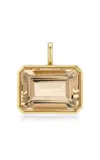 Real Fine Studio 14k Yellow Gold Signature Bezel Drop In Peach In Orange