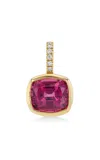 Real Fine Studio 14k Yellow Gold Signature Bezel Drop In Raspberry In Pink