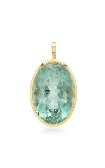 Real Fine Studio 14k Yellow Gold Signature Bezel Drop In Shallows In Green