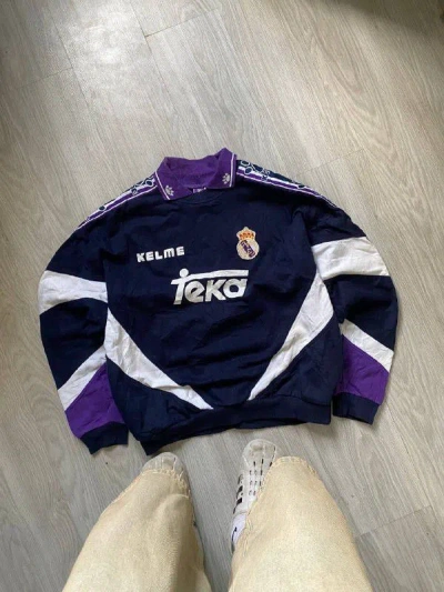 Pre-owned Real Madrid X Soccer Jersey Vintage Kelme Real Madrid 1994 1995 Football Sweatshirt Top In Dark Blue