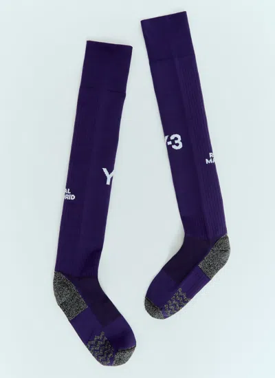 Real Madrid X Adidas Y-3 Logo Jacquard Socks In Purple