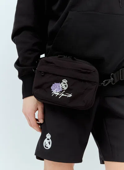 Real Madrid X Adidas Y-3 Logo Print Belt Bag In Black