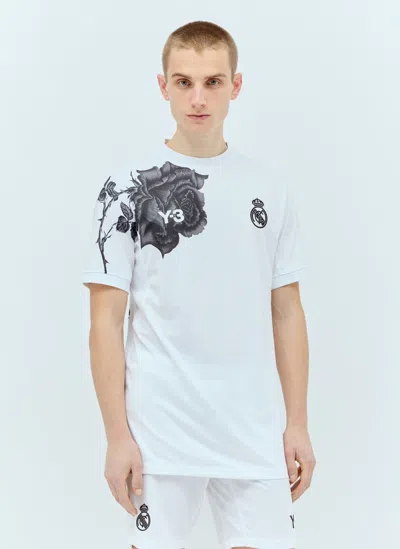 Real Madrid X Adidas Y-3 Logo Print Jersey T-shirt In White