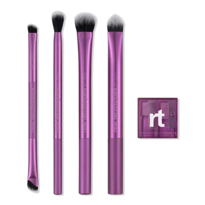Real Techniques Eye-conic Essentials Makeup Brush Set In Purple