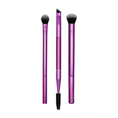 Real Techniques Eye Shade & Blend Makeup Brush Trio In Transparent