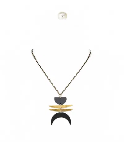 Realia By Jen Women's Necklace In Matt Black Gold In Multi