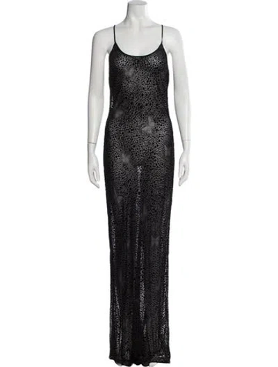 Pre-owned Réalisation Par Animal Print Long Dress In Black