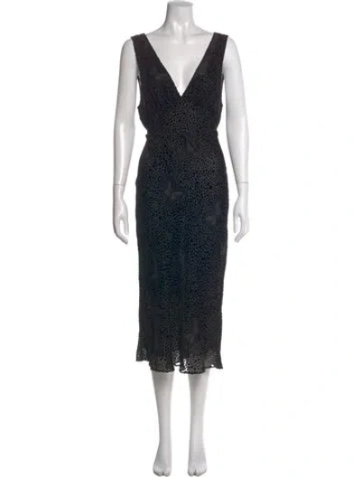 Pre-owned Réalisation Par Animal Print Midi Length Dress In Black