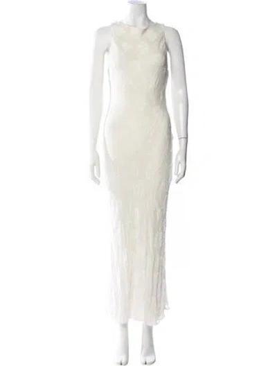 Pre-owned Réalisation Par Crew Neck Long Dress In Neutral