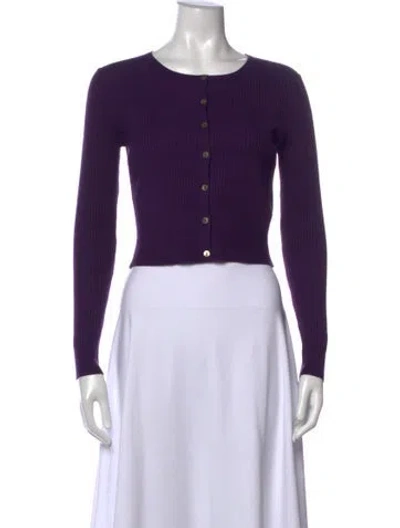 Pre-owned Réalisation Par Crew Neck Long Sleeve Button-up Top In Purple