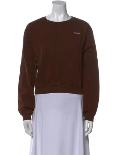 Pre-owned Réalisation Par Crew Neck Long Sleeve Sweatshirt In Brown