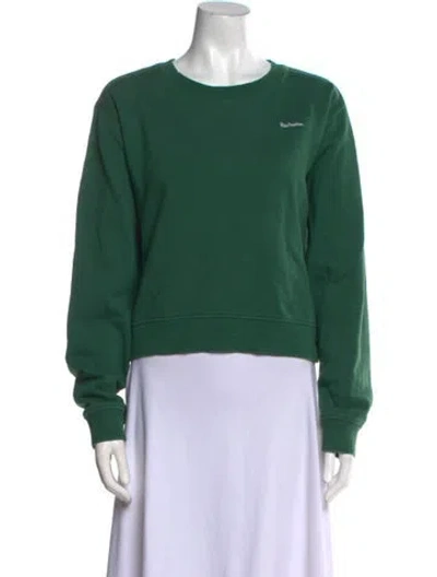 Pre-owned Réalisation Par Crew Neck Long Sleeve Sweatshirt In Green
