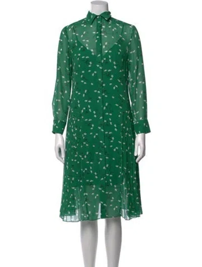 Pre-owned Réalisation Par Floral Print Knee-length Dress In Green