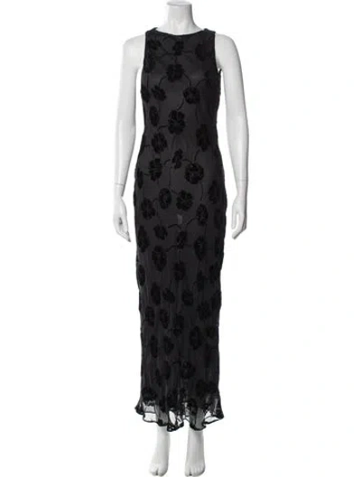 Pre-owned Réalisation Par Floral Print Long Dress W/ Tags In Black