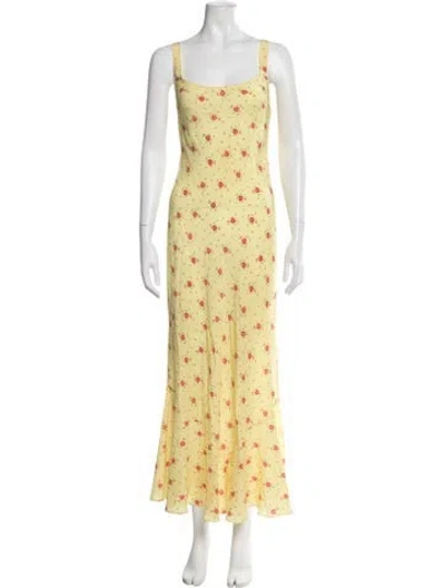 Pre-owned Réalisation Par Floral Print Long Dress In Yellow