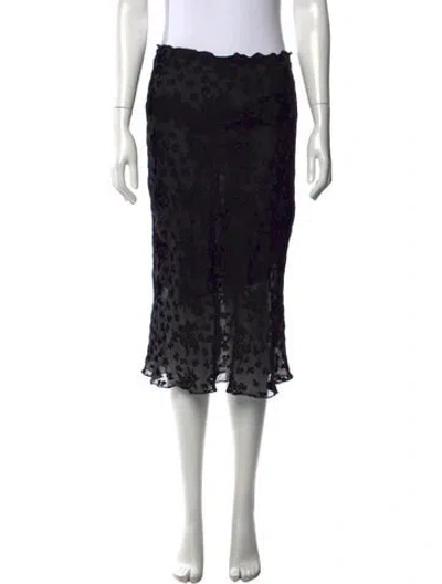 Pre-owned Réalisation Par Floral Print Midi Length Skirt In Black