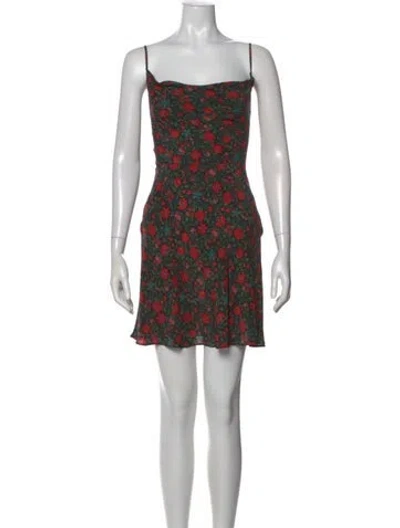 Pre-owned Réalisation Par Floral Print Mini Dress In Black