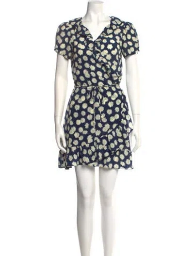 Pre-owned Réalisation Par Floral Print Mini Dress In Blue
