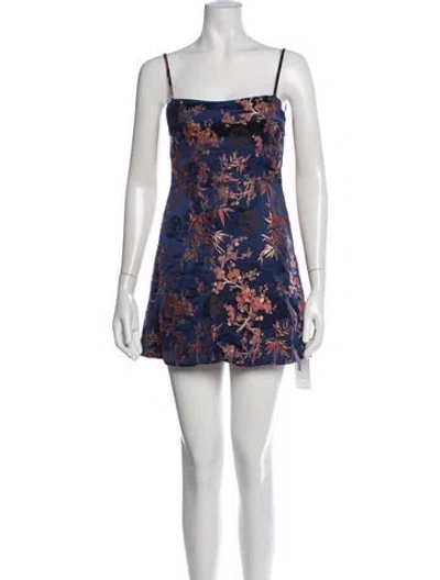 Pre-owned Réalisation Par Floral Print Mini Dress In Blue/red
