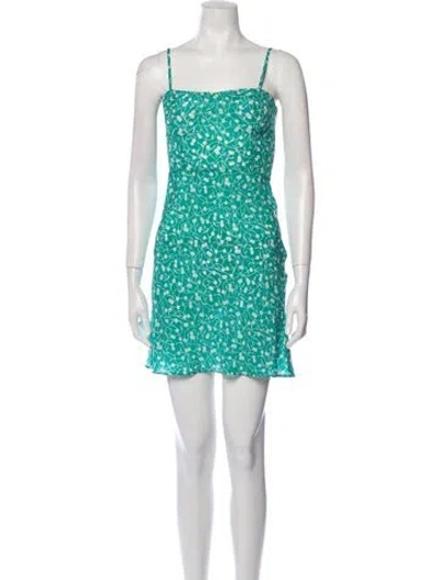 Pre-owned Réalisation Par Floral Print Mini Dress In Green