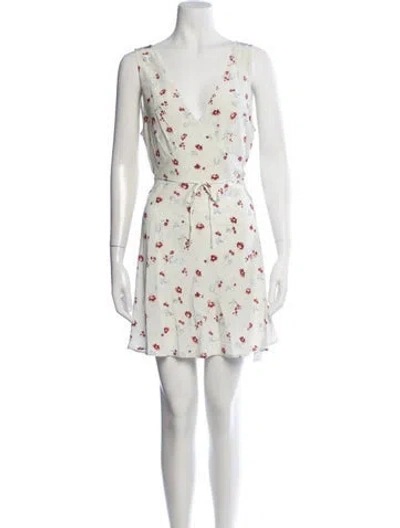 Pre-owned Réalisation Par Floral Print Mini Dress In Neutral
