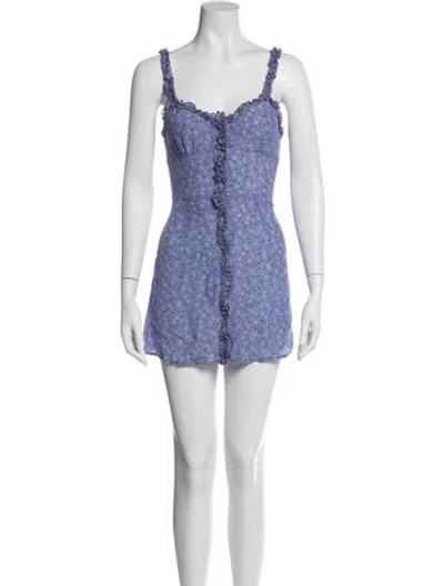 Pre-owned Réalisation Par Floral Print Mini Dress In Purple