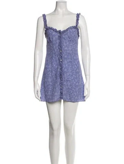 Pre-owned Réalisation Par Floral Print Mini Dress In Purple