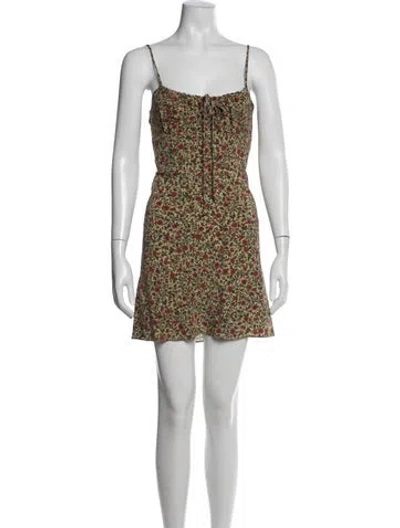 Pre-owned Réalisation Par Floral Print Mini Dress In Red