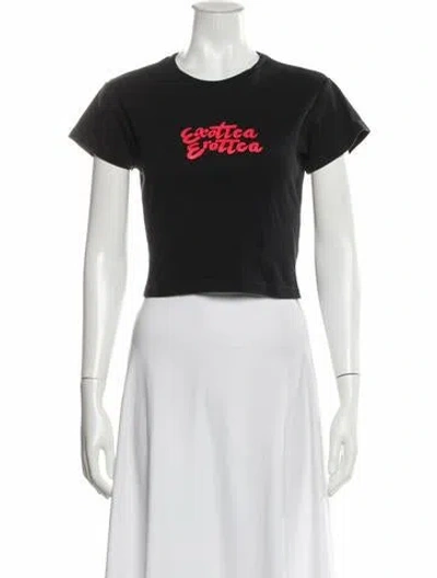 Pre-owned Réalisation Par Graphic Print Crew Neck Crop Top In Black